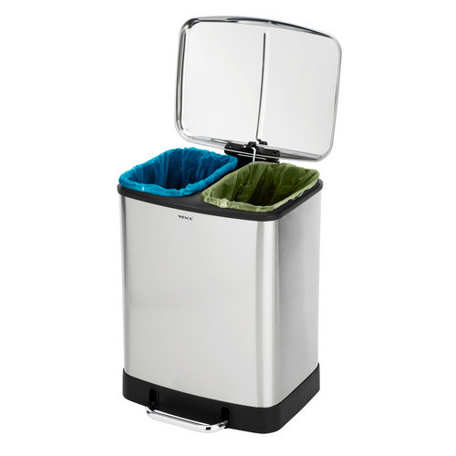 WENKO Treteimer STUDIO aus Edelstahl in Silber matt mit Soft-Close-Funktion und herausnehmbarem Inneneimer, Höhe: 50 cm, Volumen: 24 l - Bild 2