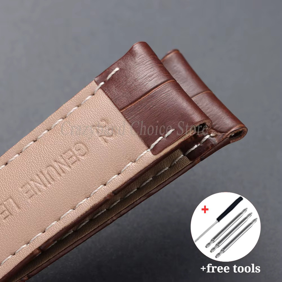 Uhrenarmband Leder, Bambusmuster, Schmetterlingsverschluss, Unisex - Bild 3