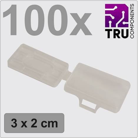 TRU COMPONENTS Zeichenträger TC-12888604 T24CA083 Transparent mit Beschriftungsfläche 18 x 30 mm, 100 Stück - Bild 1