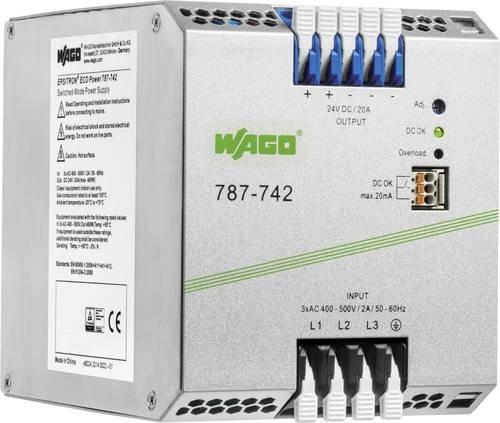 WAGO 787-742 Hutschienen-Netzteil DIN-Rail 24 V 20 A 480 W Grau - Bild 1