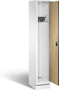 C+P Garderobenschrank Evolo mit Front in Eiche Sereno und Korpus in Verkehrsweiß, H x B x T: 180 x 32 x 50 cm - Bild 1