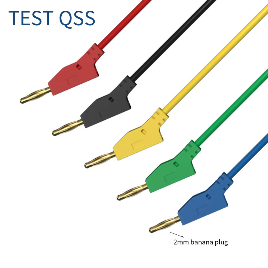 QSS Testleitungen mit 2mm Bananensteckern, 5 Stück, 5 Farben, elektrische Prüfkabel - Bild 2