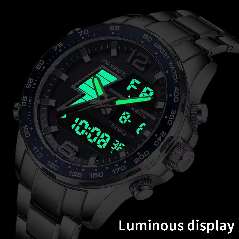 Lige Digitaluhr, Edelstahl, Blau, Herren - Bild 5