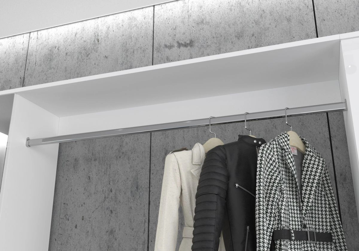 Inn.Furn Garderobenschrank SystemX in Weiß Hochglanz mit Regalfächern und Kleiderstange, B/H: 152 x 193 cm - Bild 2
