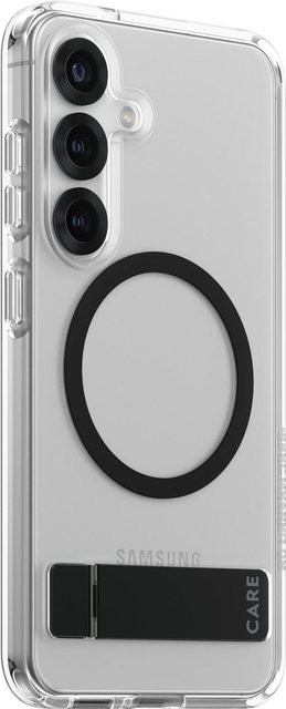 PanzerGlass CARE Backcover für Samsung Galaxy S25 in Transparent und Schwarz mit Standfunktion und Stoßfestigkeit - Bild 2