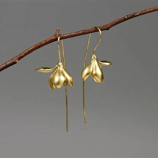 Wucifang Jewelry Ohrringe Magnolia Blume, Silber, Zinklegierung, Damen - Bild 1