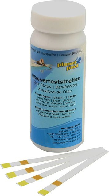 Planet Pool Wasserteststreifen für pH, Chlor und Brom, 50 Stück - Bild 1