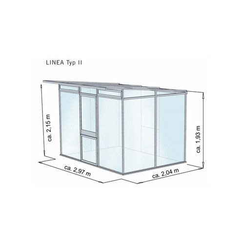 KGT Gewächshaus Linea Bausatz aus Aluminium und Polycarbonat in Anthrazitgrau mit 6,45 m² Fläche und Drehtür - Bild 2