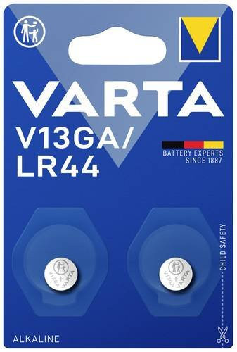 Varta Alkaline Knopfzelle LR44 V13GA 1.5V 155 mAh 2er Set - Bild 1