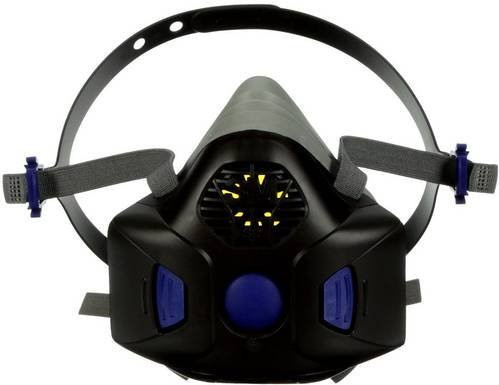 3M HF-801SD Secure Click Atemschutz-Halbmaske ohne Filter in Größe S, Schwarz und Blau - Bild 1