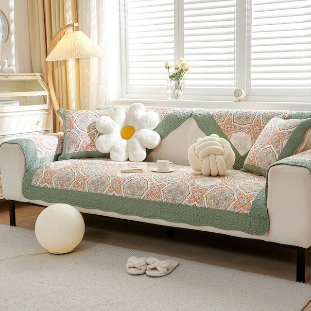 Super Six Sofa Kissen aus reiner Baumwolle, Modernes Sitzkissen in Grün, B/B: 70 x 70 cm - Bild 1
