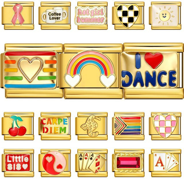 URING Anhänger, Herz-Regenbogen-Süßkirschen, Bunt, Edelstahl, Unisex - Bild 1
