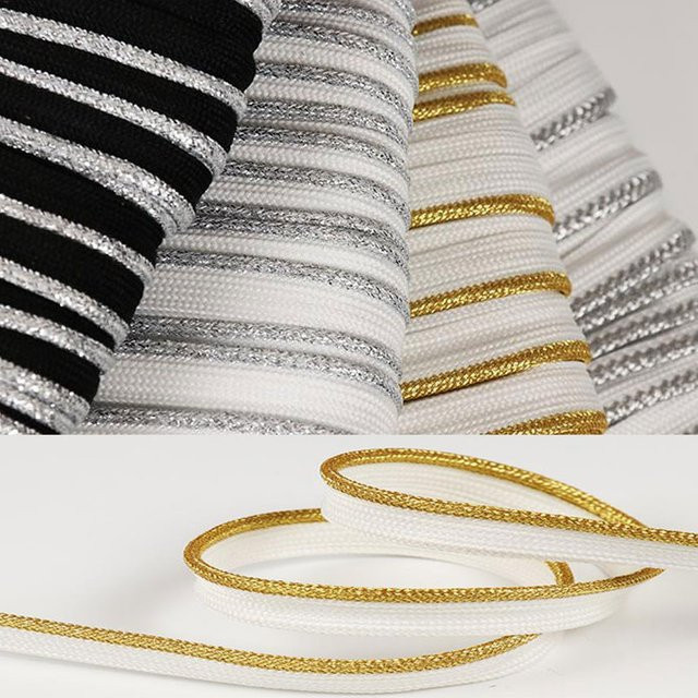3M Geflochtene Ombre Drahtborte in Gold-Silber als glitzernde Lippenkordel zur Verzierung von Kissen und Polstern - Bild 1