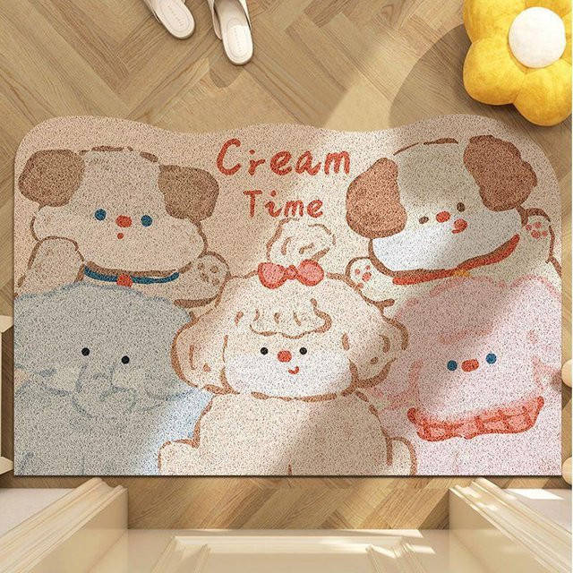 Rutschfeste Hundefußmatte mit Cartoon-Motiv, Schmutzabscheidend und Abriebfest, B/T: 60 x 40 cm - Bild 1