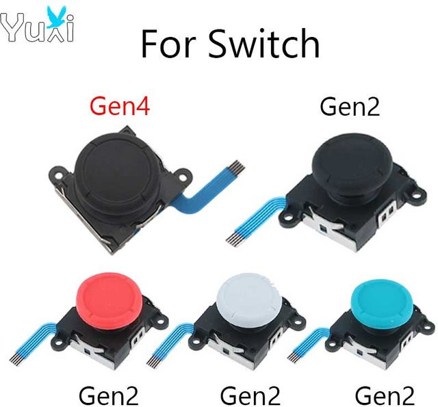 YuXi 3D Analog Joystick V2.0 V4.0 Ersatz Thumb-Sticks für Nintendo Switch Joy Con Links Rechts in Schwarz - Bild 1