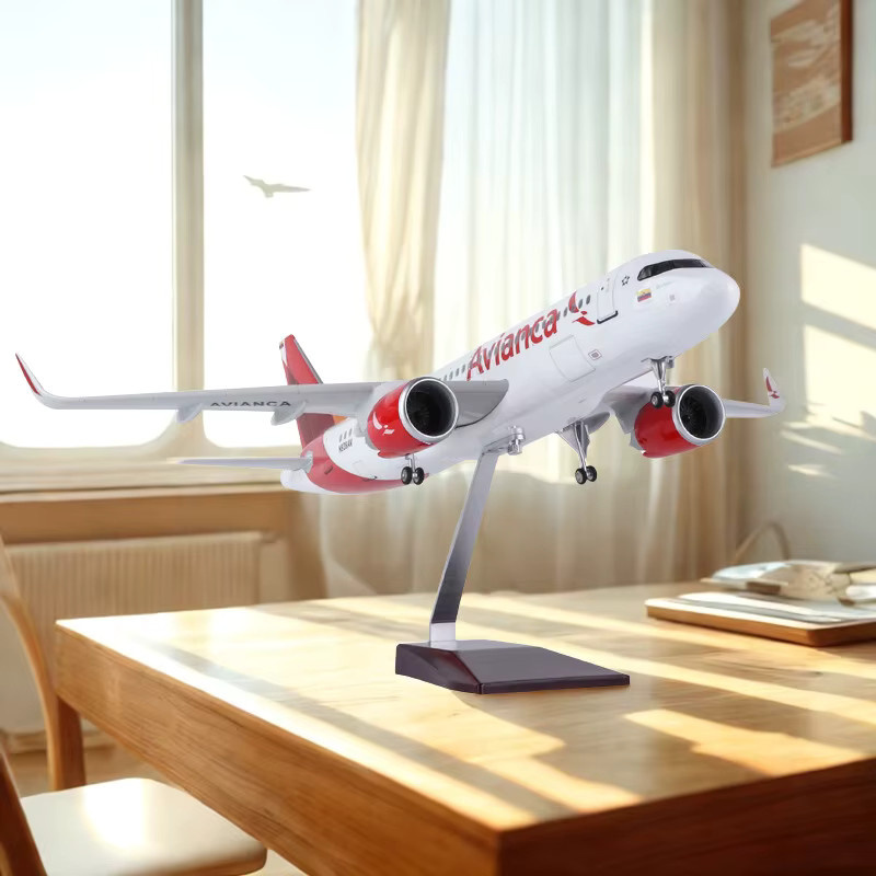 ZOCO A320 Kolumbien Avianca Airlines Spielzeugmodellflugzeug, 1:80, LED-Licht, Druckguss - Bild 2