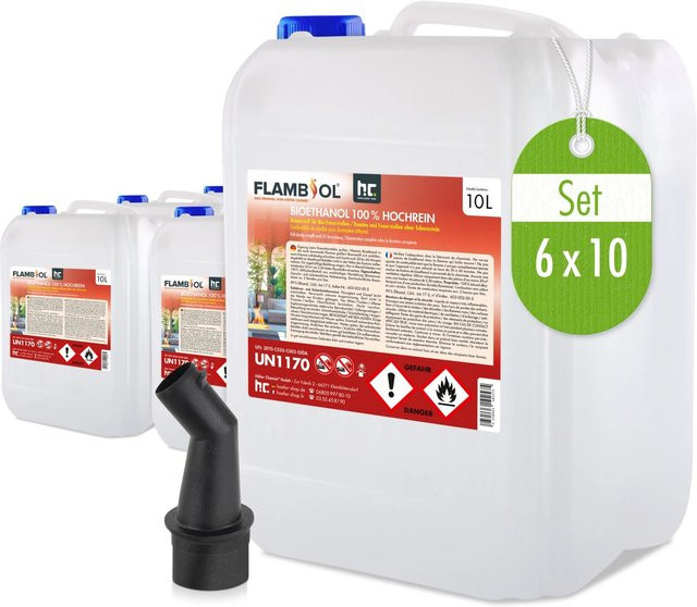 Flambiol Bioethanol 100% Hochrein transparent 6 x 10 l - Bild 1