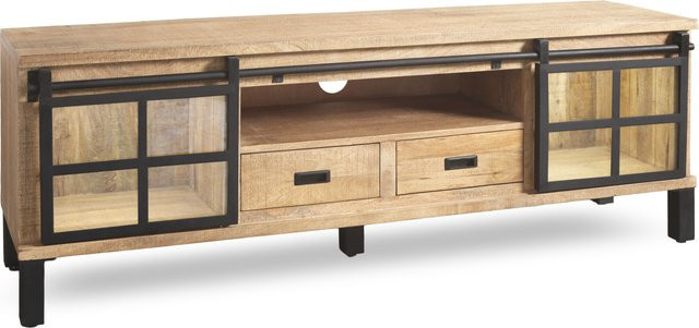 Modernes Lowboard HARPER WOODLAND in Holzoptik, Beige-Braun, B/T/H: 175 x 42 x 60 cm - Bild 1