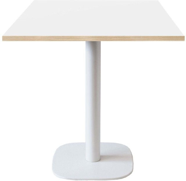 RestooTab Tisch Round quadratisch in Weiß mit laminierter Spanplatte und Stahlgestell, B/T/H: 70 x 70 x 75 cm - Bild 1