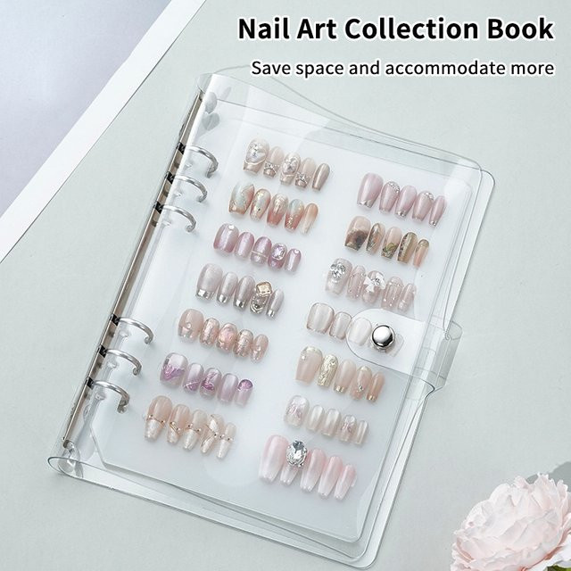 JCSYFAC Nail Art Aufbewahrungsbuch aus transparentem PVC für die Display-Lagerung von Karten und Fotos - Bild 1