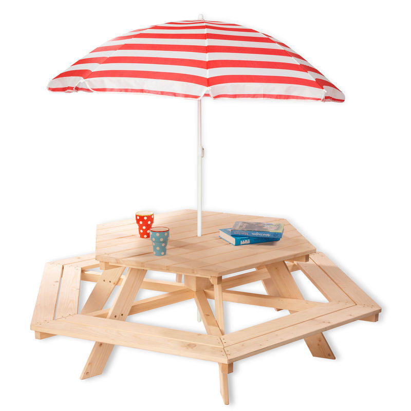 Pinolino Kindersitzgruppe Nicki aus unbehandelter Fichte in Braun und Beige - Bild 3