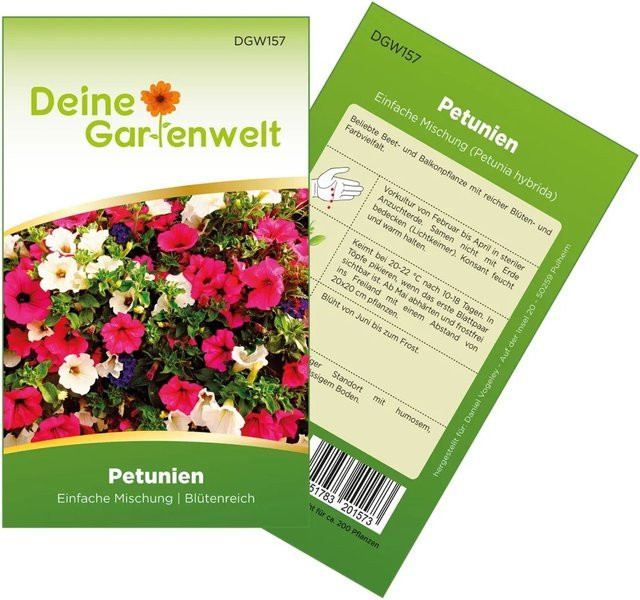 Deine Gartenwelt Petunien Samen Einfache Mischung für Beet und Balkon - Bild 1