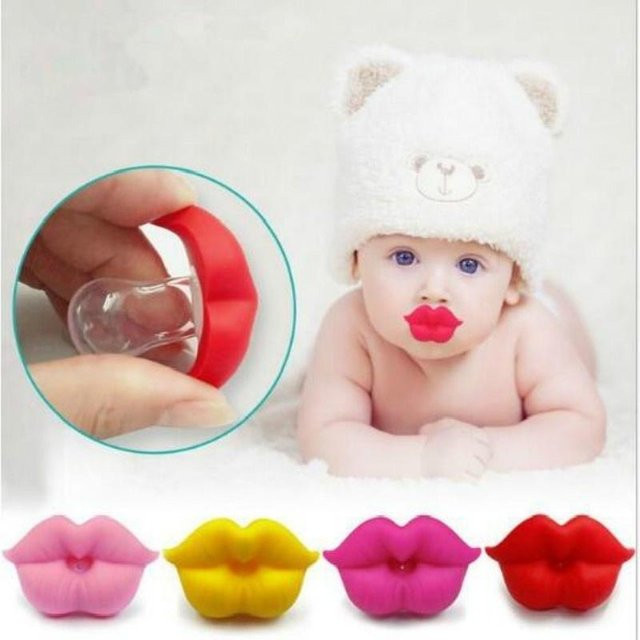 LY Home&Kitchen Baby Schnuller Kusslippen Design aus Silikon in Gelb - Bild 1