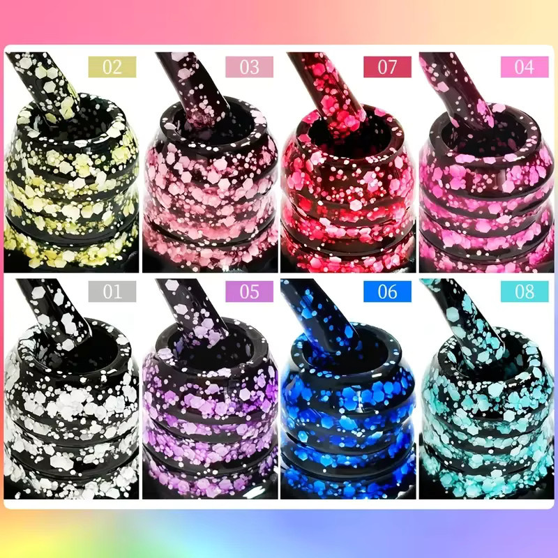 Faandin Nagellack-Gel, Schneeflocken-Glitzer, 7 ml - Bild 2