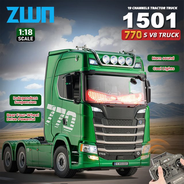 HUINA 1501 770S RC-Truck, 1:18, mit Licht und Sound, ferngesteuert, aus Legierung - Bild 1