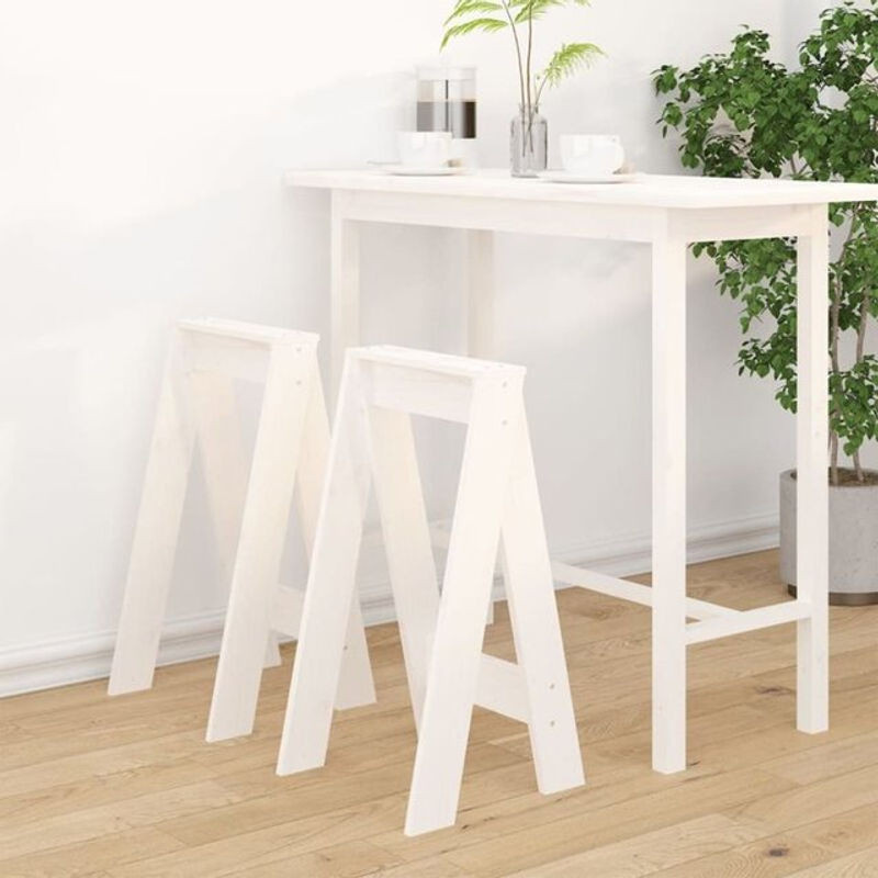 Vidaxl Barhocker 2er Set aus Kiefer Massivholz in Weiß, B/T/H: 40 x 40 x 75 cm - Bild 1