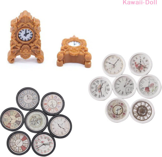 DIAPER&CORED Puppenhaus-Miniaturuhren im Vintage-Stil, Maßstab 1:12, Zubehör - Bild 1