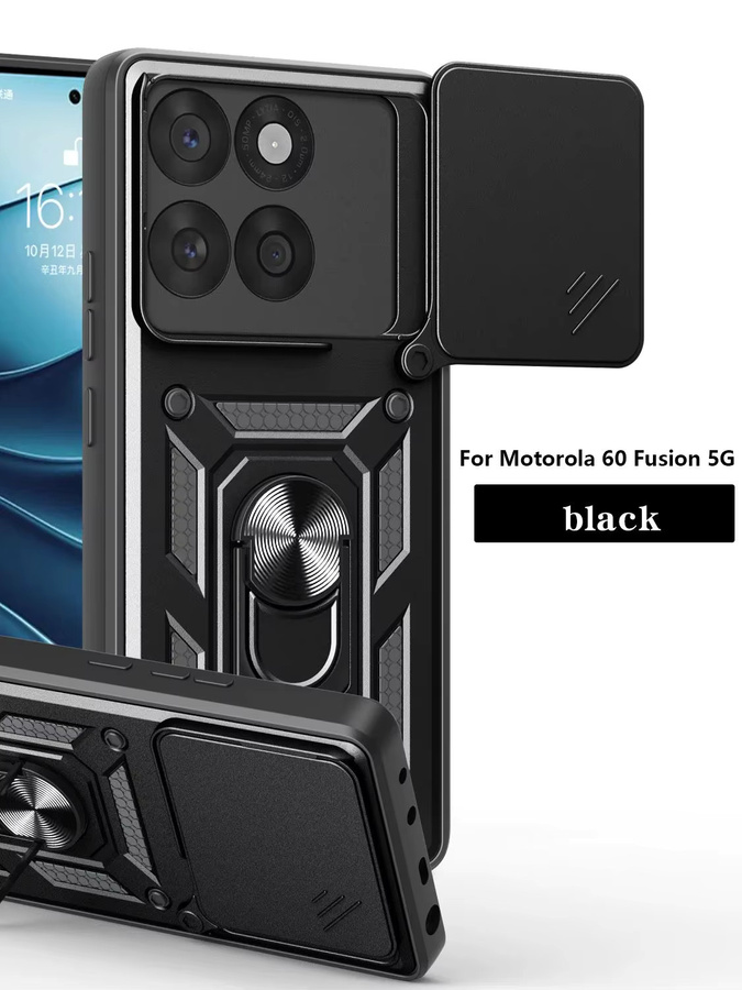 Stoßfeste Armor Schutzhülle für Motorola Moto Edge 60 Fusion mit integriertem Autohalterungsring in Schwarz oder Blau - Bild 7