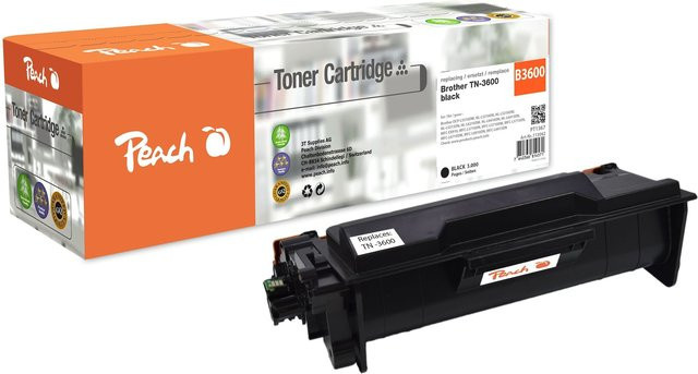 Peach B3600 BK Toner Schwarz für Brother TN-3600BK, kompatibel mit Brother DCPL 5510 DW, HLL 5210 DN, HLL 5210 DNT und HLL 5210 DNTT (wiederaufbereitet) - Bild 1