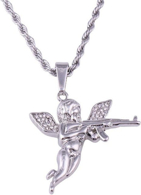 YIRAN Halskettenanhänger, Kupfer, gray, Zirkonia, Unisex - Bild 1