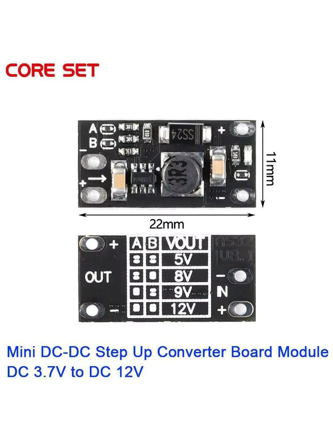 Mini DC-DC Boost Step-Up-Konverter-Modul 3,7V auf 12V Spannungsregler PCB-Modul für Lithium-Batterien in Schwarz - Bild 1