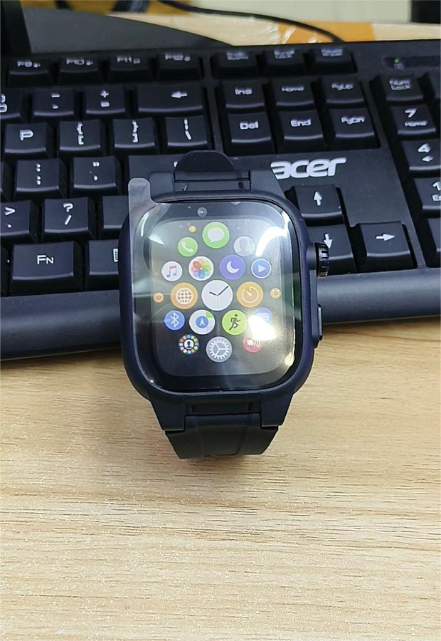 Shellbox Gehäuse für Apple Watch 4, 5, 6, 44 mm, Silikon, Schwarz, Unisex - Bild 3