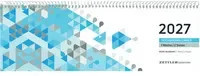 ZETTLER Querkalender 2027 in Blau und Grau mit Wochen-, Monats- und Jahresübersicht - Bild 1