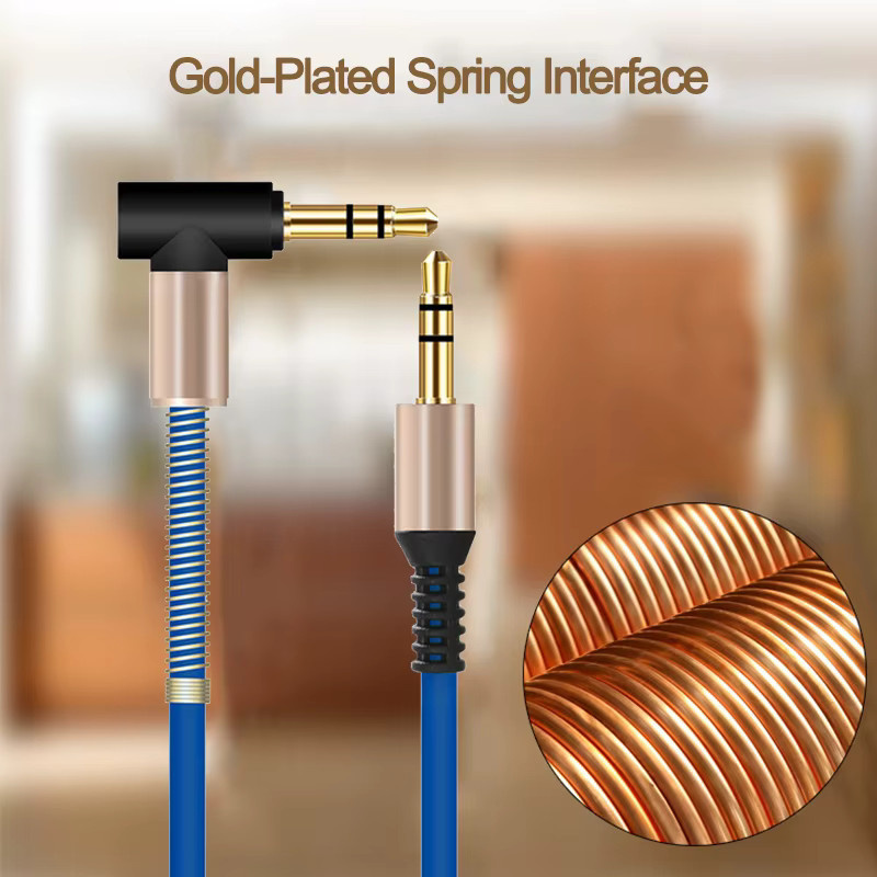 NNBILI 3,5 mm AUX-Audiokabel mit vergoldeten Klinkensteckern für Kopfhörer und Lautsprecher in Gold, Rot oder Schwarz - Bild 3