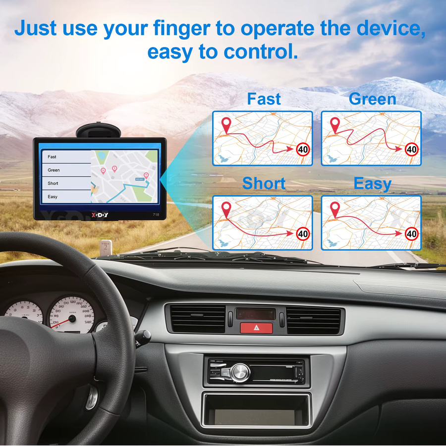 XGODY 7-Zoll GPS Navigationsgerät für PKW und LKW mit 16 GB Speicher und kapazitivem Bildschirm in Schwarz - Bild 5