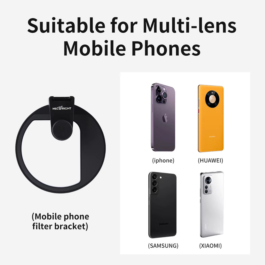Meco Smartphone Filter Ring 72mm für Samsung Huawei iPhone Apple Vivo Oppo in Schwarz - Bild 3