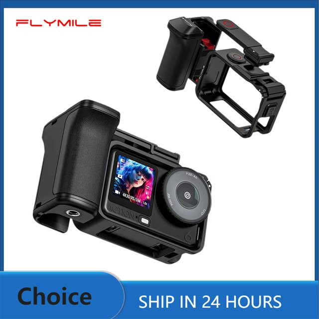 Flymile Action 6 Street-Griff für DJI Osmo Action 6 mit Auslöseknopf in Schwarz - Bild 1