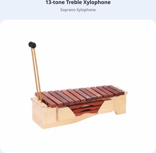Binchi Sopran-Xylophon, Buntes Klangplatten-Xylophon, Holz, 2 Schlägeln - Bild 1
