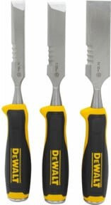 DeWalt Stechbeitel-Set 3-teilig aus gehärtetem Stahl in Gelb, Größen: 18 mm, 25 mm, 32 mm - Bild 1
