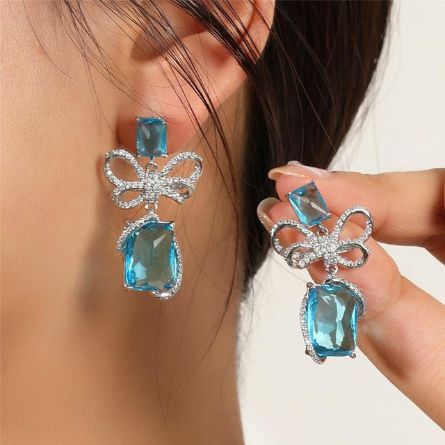 Lucky Star Jewelry Hängeohrringe, Schmetterling, Zirkonia, Silber, Damen - Bild 1