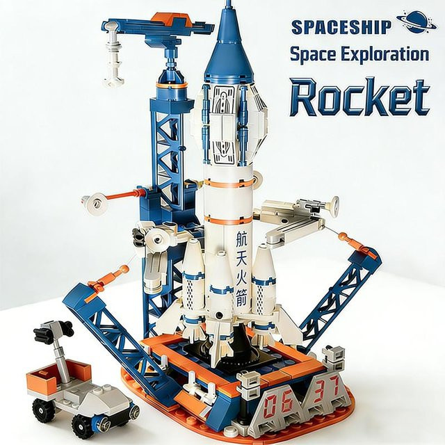 Linyi toy Weltraumstartfahrzeug Startrampenanlage Bausteine Set - Bild 1