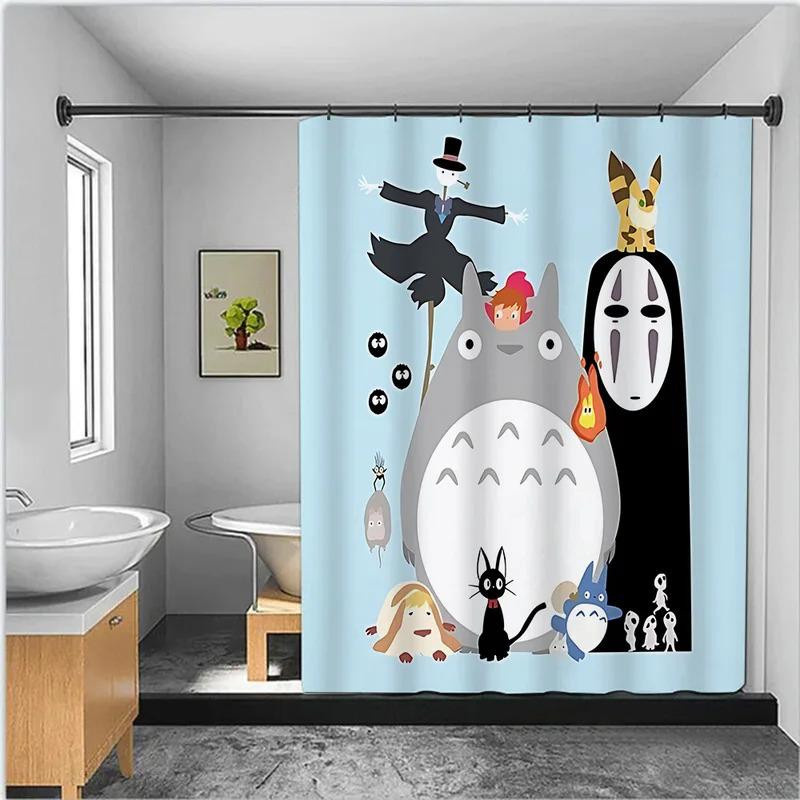 Wasserdichter Totoro Duschvorhang aus Polyester in Bunt, B/H: 120 x 180 cm - Bild 2