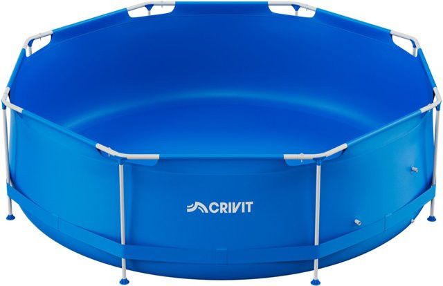 CRIVIT Aufstellpool mit Metallrahmen in Blau, Durchmesser: 300 cm - Bild 1