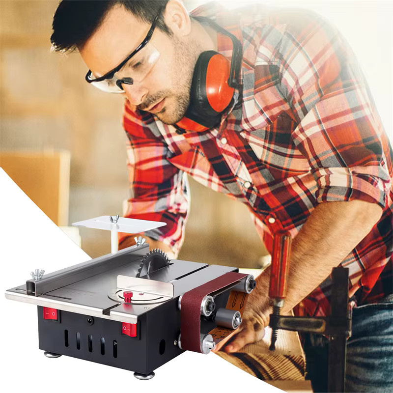 Bromose 2-in-1 Tischkreissäge und Bandschleifer-Set mit 200W Leistung und variabler Geschwindigkeit sowie 30 mm Schnitttiefe - Bild 3