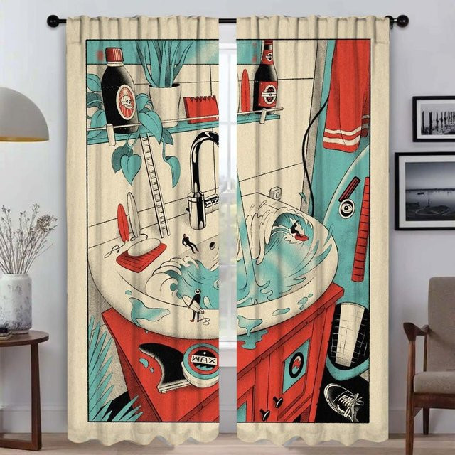 Imagination Shades Tüll-Fenstervorhänge im 2er-Set, Mehrfarbig, Breite: 50 cm, Höhe: 70 cm - Bild 1