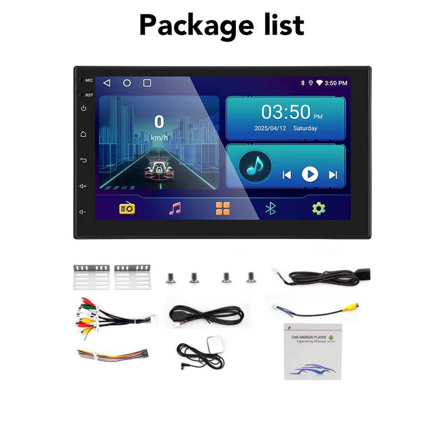 Gearelec Android 13 Autoradio mit 7 Zoll Display, 2 Din Multimedia-Videoplayer mit WLAN, GPS-Navigation, Carplay und Android Auto in Schwarz - Bild 7
